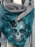 Skull Print Casual Scarf and Shawl