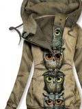 Women's Retro Cute Owl Art Casual Sweatshirt