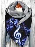 Women's Autumn And Winter Punk Music Note Casual Scarf And Shawl