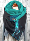 Women's Wolf Print Casual Wrap Scarf