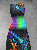 Women's Feather Art Maxi Dress