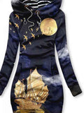 Women's Sailboat Print Hoodie