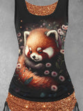 Women's Red Panda Art Design Tank Top