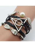 Deathly Hallows Vintage Leather Strap Bracelet Various Owl Wing Bracelets Snitch