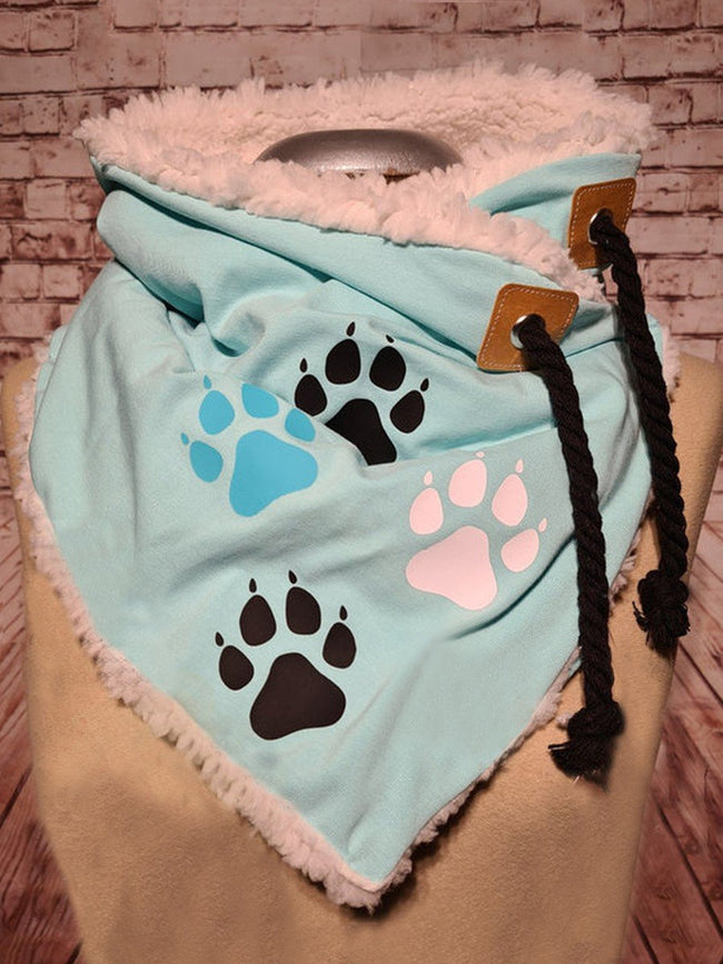 Casual cat paw print scarf and shawl