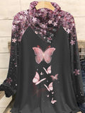 Women's Shiny Butterfly Art Print Casual Top