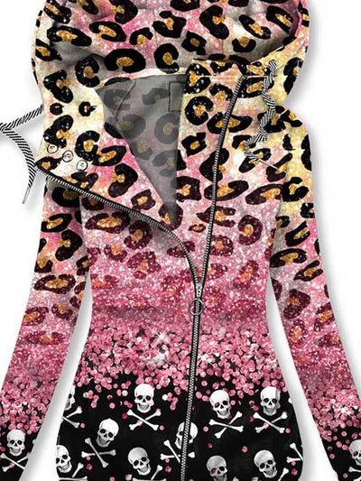 Women's Punk Art Cardigan Casual Sweatshirt