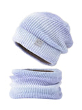 Winter Gradient Wool Hat Thickened Warm Ear Protection And Cold Protection Two-Piece Set