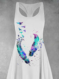 Women's Feather Bird Art Print Casual Tank Top