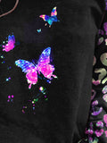 Women's Leopard Butterfly Print Casual Sweatshirt