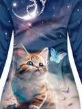 Women's Cat Butterfly Casual Sweatshirt