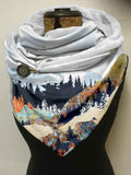 Women's Mountain Art Print Casual Wrap Scarf