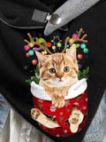 Winter Christmas Funny Kitty Orange Cat Art Pattern Scarf Scarves