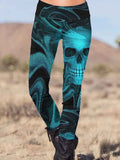 Punk Skull Printed Slim Fit Pants