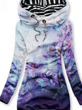 Women's Floral Art Print Sweatjacke