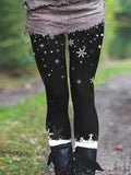 Women's Snowflake Print Casual Leggings