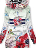 Women's Flower Art Print Sweatjacke