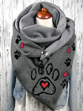 Puppy paw print casual scarf and shawl