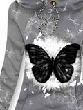 Women's Butterflies Dandelion Art Print Sweatjacke