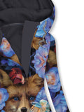 Women's Art Flower Fox Casual Sweatjacken