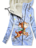 Women's Winter Fawn Print Casual Track Jacket