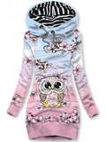 Women's Vintage Owl Art Print Casual Sweatshirt