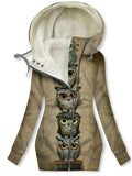 Women's Vintage Owl Art Fleece Casual Sweatshirt