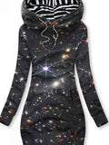 Women's Starry Sky Print Sweatjacke