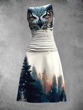 Women's Owl Casual Maxi Dress