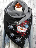 Christmas Snowman Print Cozy Warm Scarf