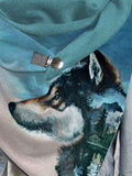 Women's Wolf Print Casual Wrap Scarf