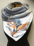 Plush Wolf Watercolor Art Print Casual Scarf