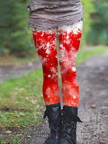 Women's Christmas Snowflake Print Thermal Leggings