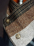 Vintage Check Fleece Thickened Scarf