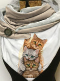 Women's Cat Print Casual Scarves and Shawls