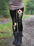 Women's Christmas Floral Print Thermal Leggings