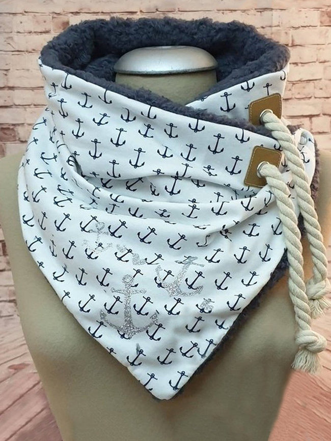 Casual Anchor Cotton Scarf