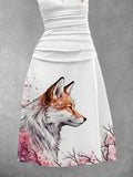 Women's Fox Flower Artistic Maxi Dress