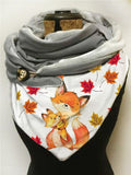 Maple Squirrel Print Casual Scarf and Shawl