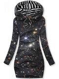 Women's Starry Sky Print Sweatjacke