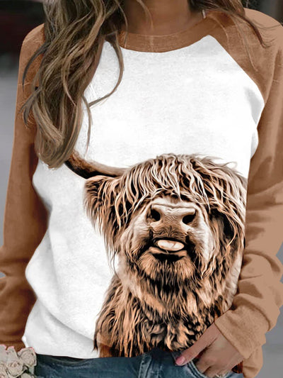 Women's West Highland Cattle Print Sweatshirt