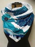 Women's Mountain Art Print Casual Wrap Scarf