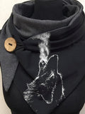 Wolf Print Casual Scarf and Shawl