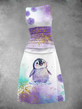 Women's Vintage penguin Art Print Art Dress