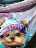 Cute Dog Casual Print Scarf