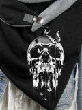 Skull Butterfly Casual Print Scarf