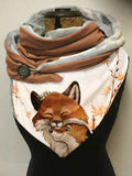 Fall Maple Fox Art Print Casual Scarf