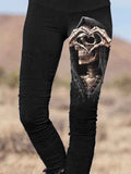 Punk Skull Printed Slim Fit Pants