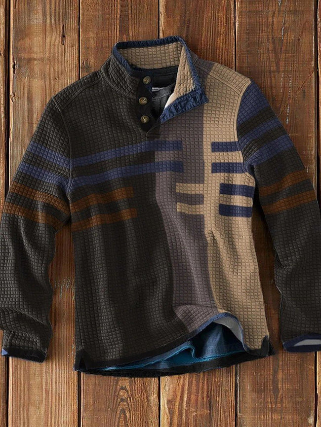 Men's Striped Colorblock Casual Fashion Top