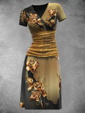 Women's Flower Art Design Panel Dress